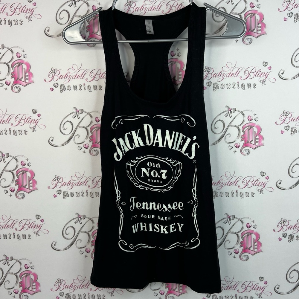 Next Level Apparel jack Daniel’s Tennessee whiskey top shirt black white Tank